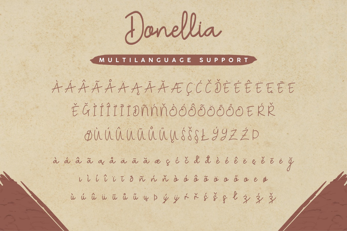 Donellia Handwriting Font In Fonts On Yellow Images Creative Store