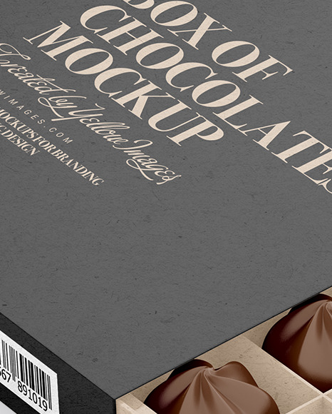Kraft Paper Box of Chocolate Sweets Mockup PSD #1