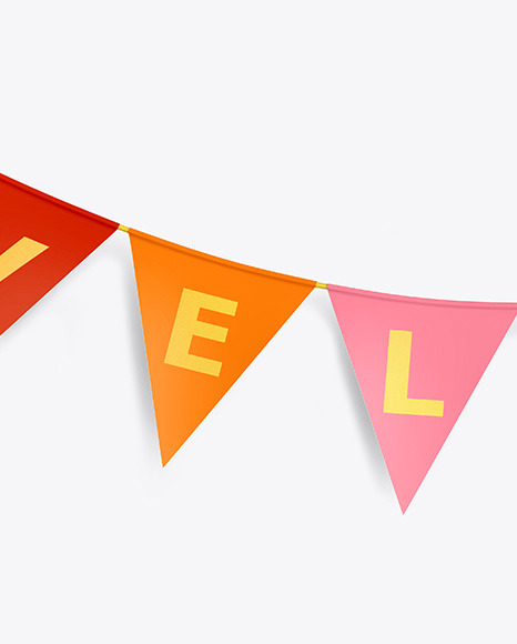 Festive Flags Garland Mockup PSD #2