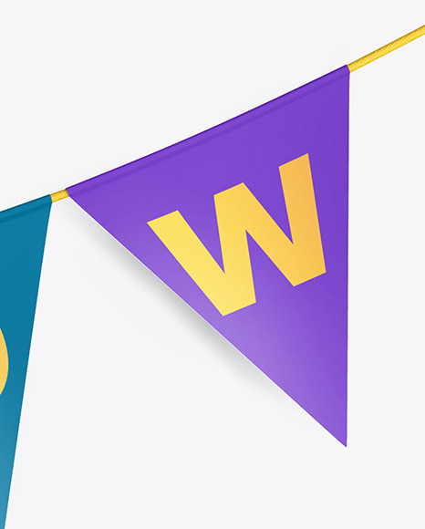 Festive Flags Garland Mockup PSD #1