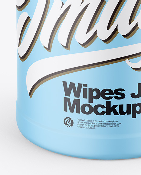 Matte Wipes Jar Mockup PSD #1