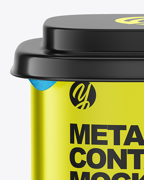 Metallic Container Mockup PSD #6
