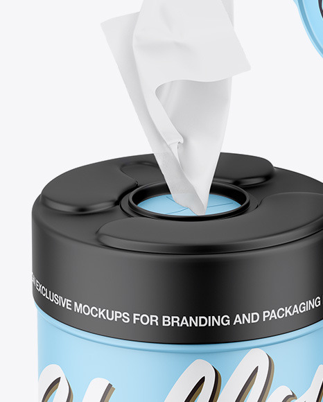 Matte Wipes Jar Mockup PSD #2