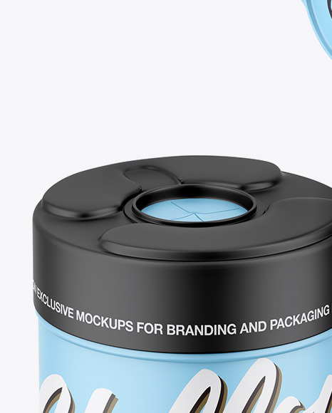 Matte Wipes Jar Mockup PSD #1