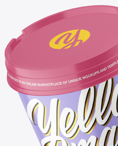 Two Glossy Ice Cream Cups Mockup PSD #2