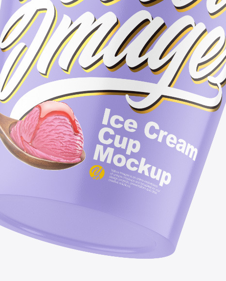 Two Glossy Ice Cream Cups Mockup PSD #6