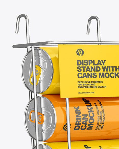 Display Stand w  Glossy Cans Mockup PSD #2