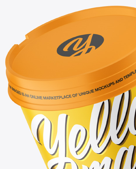 Two Matte Ice Cream Cups Mockup PSD #3