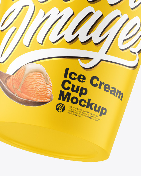 Two Matte Ice Cream Cups Mockup PSD #5