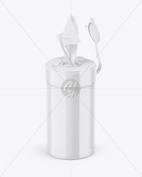 Glossy Wipes Jar Mockup PSD #3