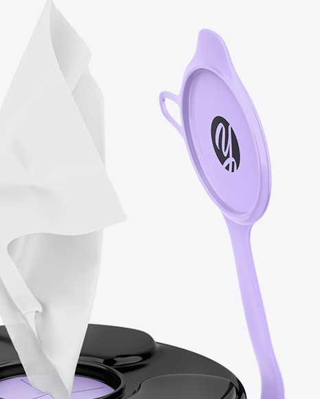 Glossy Wipes Jar Mockup PSD #6