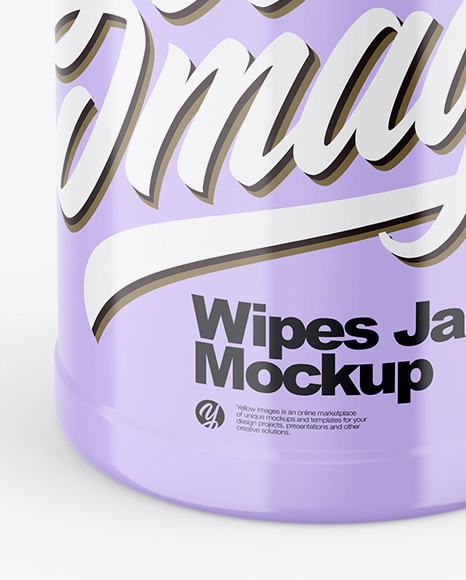 Glossy Wipes Jar Mockup PSD #7