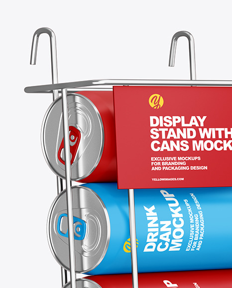 Display Stand w  Matte Cans Mockup PSD #2