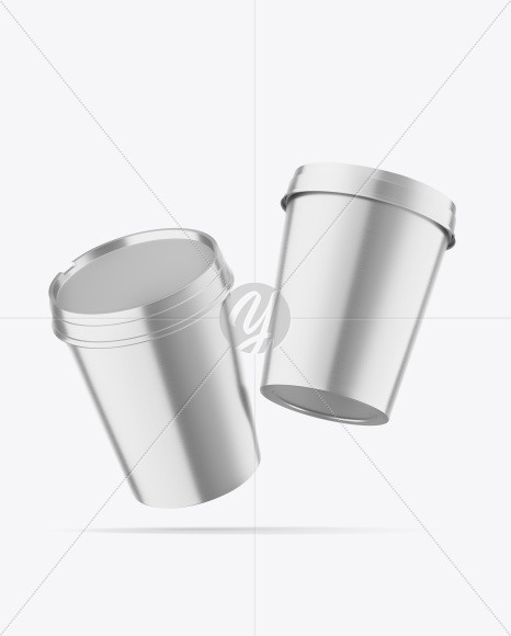 Two Metallic Ice Cream Cups Mockup PSD #3