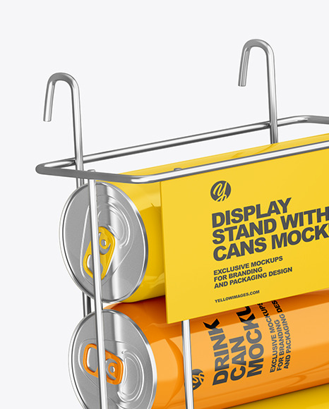 Display Stand w  Glossy Cans Mockup PSD #2