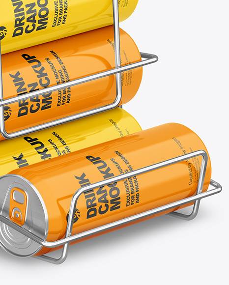 Display Stand w  Glossy Cans Mockup PSD #1