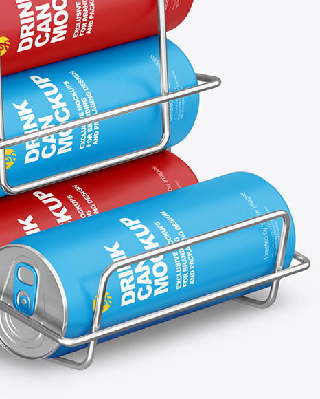 Display Stand w  Matte Cans Mockup PSD #1