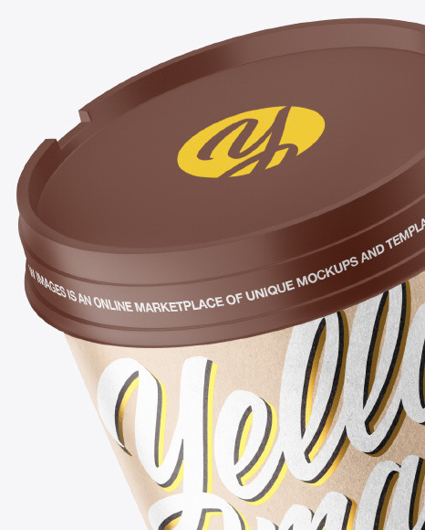 Two Kraft Ice Cream Cups Mockup PSD #2