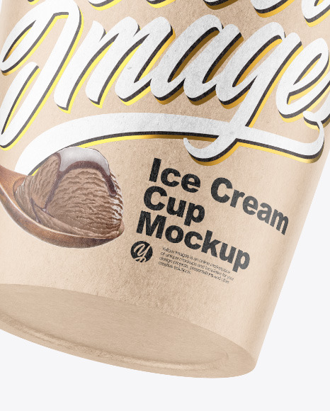 Two Kraft Ice Cream Cups Mockup PSD #6