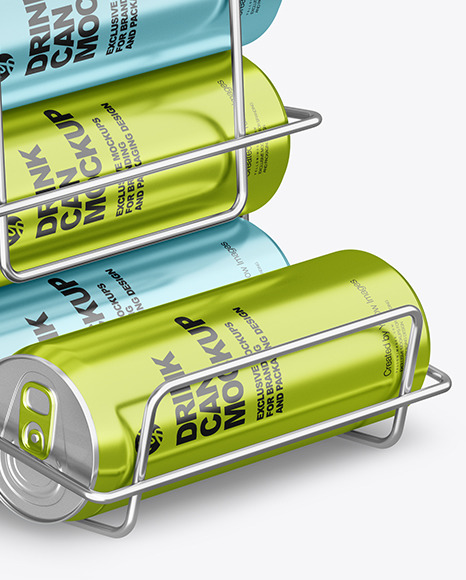 Display Stand w  Metallic Cans Mockup PSD #1