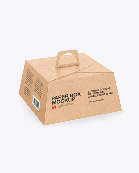 Download Pyramid Kraft Paper Box Mockup In Box Mockups On Yellow Images Object Mockups