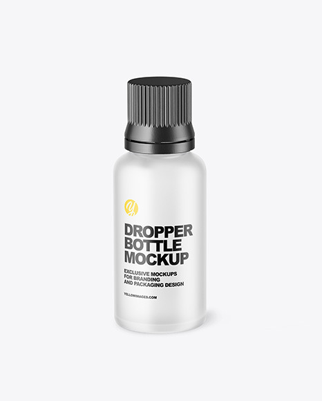 Frosted Glass Dropper Bottle with Paper Box Mockup PSD #1