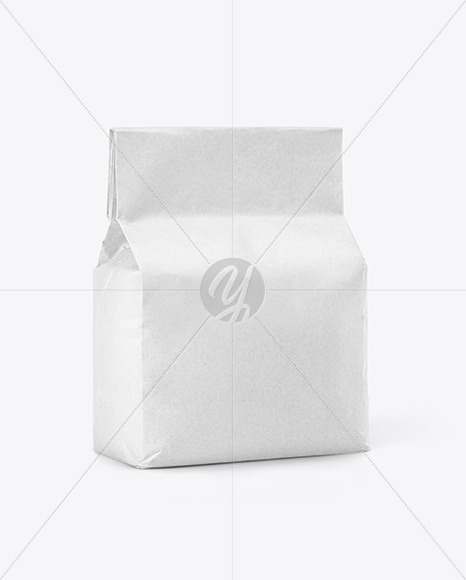 Download Kraft Paper Box Bag With Textile Handles Mockup Half Side View In Bag Sack Mockups On Yellow Images Object Mockups