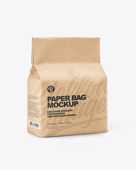 Download Kraft Paper Bag Mockup In Bag Sack Mockups On Yellow Images Object Mockups