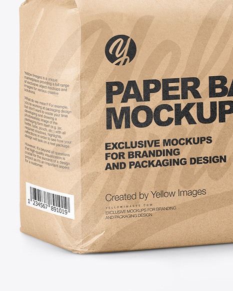 Download Kraft Paper Bag Mockup In Bag Sack Mockups On Yellow Images Object Mockups