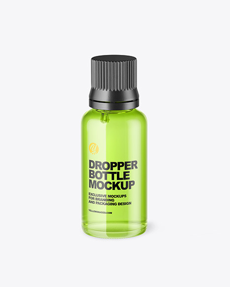 Clear Glass Dropper Bottle with Paper Box Mockup PSD #1