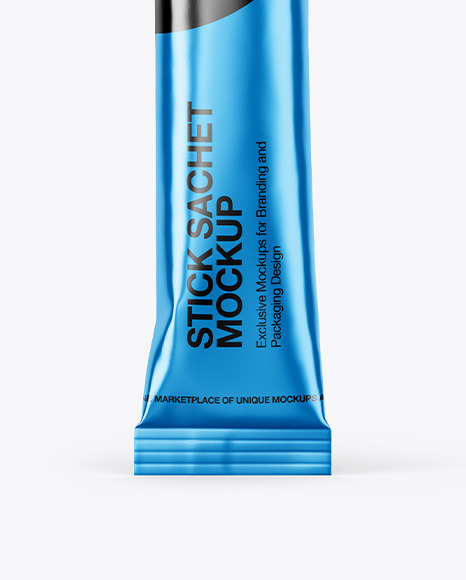 Matte Metallic Stick Sachet Mockup PSD #6
