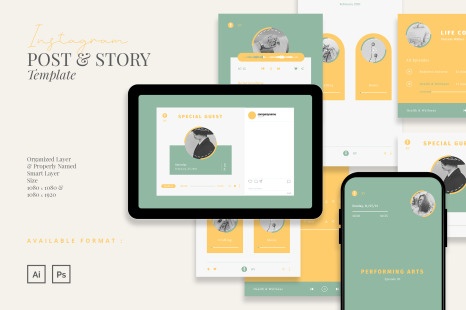 Soft Pastel Podcast Instagram Template