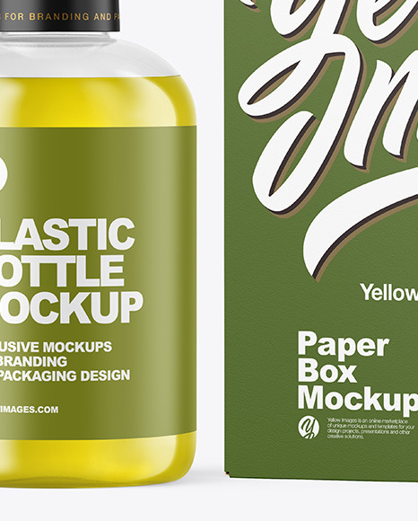 Color Liquid Cosmetic Bottle with Box Mockup PSD #7