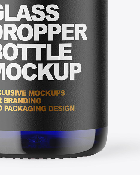 Blue Glass Dropper Bottle Mockup PSD #5