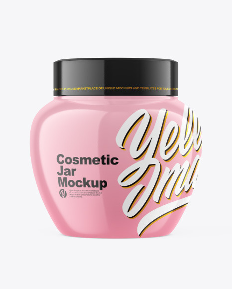 Glossy Cosmetic Jar Mockup PSD #2