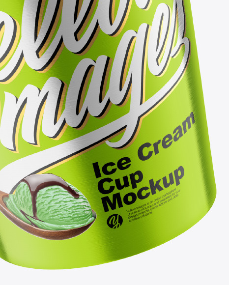 Metallic Ice Cream Cup Mockup PSD #1