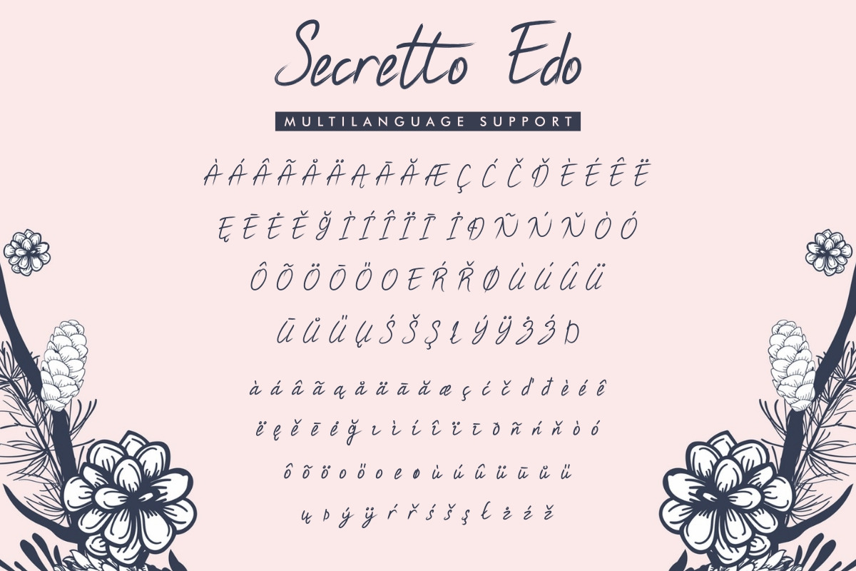 Secretto Edo Script Font In Fonts On Yellow Images Creative Store