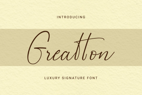 Greatton Luxury Signature Font