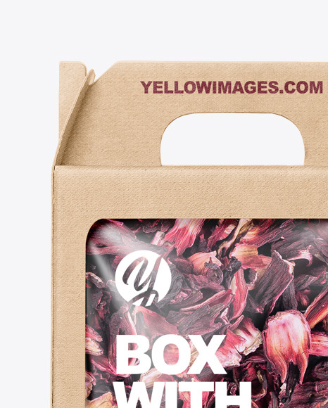 Kraft Box with Flower Tea Mockup PSD #2