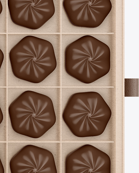 Kraft Paper Box of Chocolate Sweets Mockup PSD #1