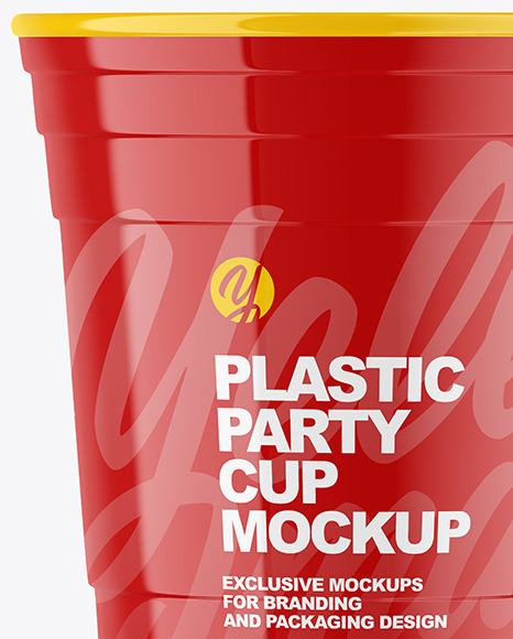 Glossy Plastic Party Cup Mockup PSD #3