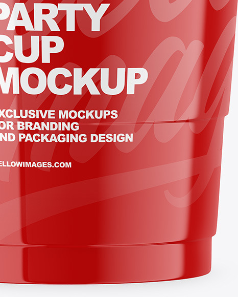 Glossy Plastic Party Cup Mockup PSD #5