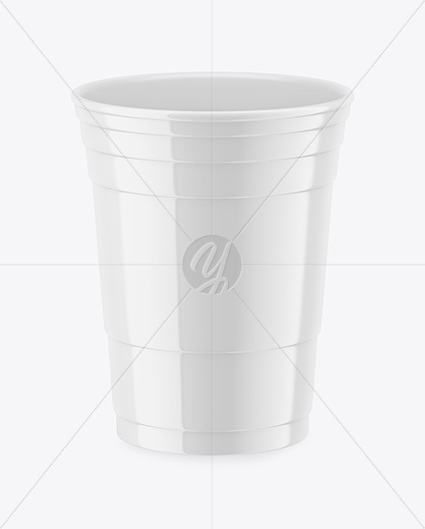 Glossy Plastic Party Cup Mockup PSD #1