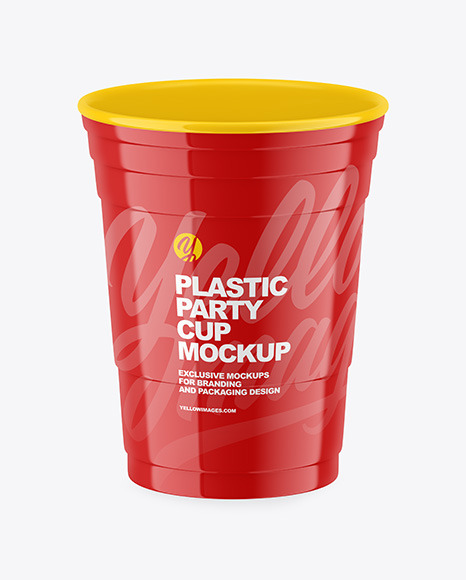 Glossy Plastic Party Cup Mockup PSD #2