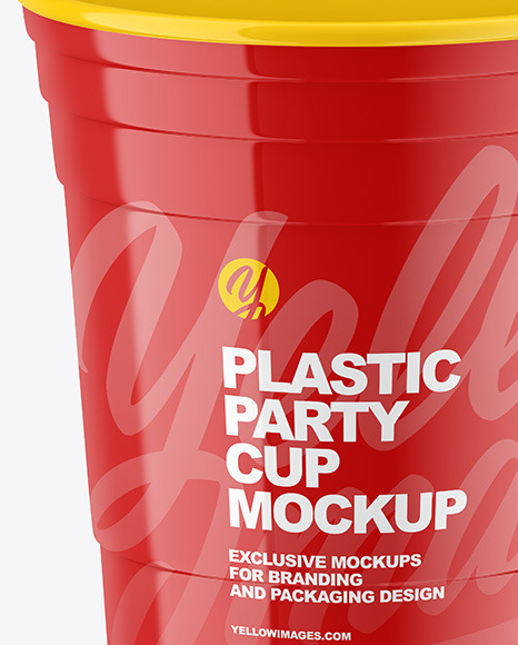 Glossy Plastic Party Cup Mockup PSD #3