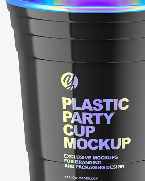 Glossy Plastic Party Cup Mockup PSD #4