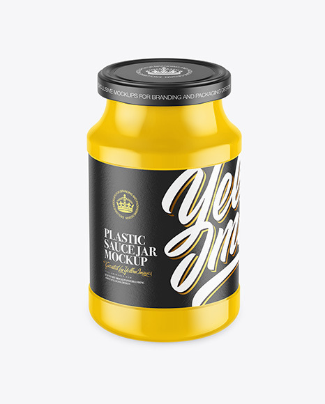 Glossy Plastic Sauce Jar Mockup PSD #2