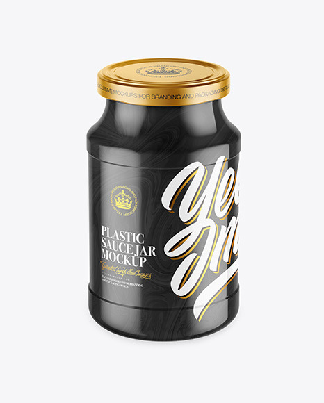 Glossy Plastic Sauce Jar Mockup PSD #1