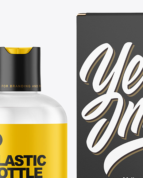 Frosted Cosmetic Bottle with Box Mockup PSD #6