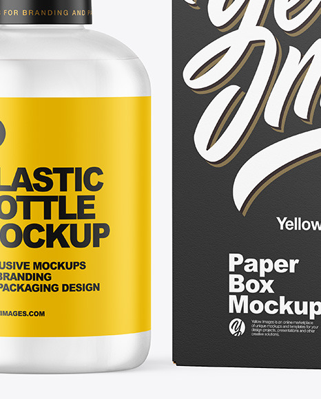 Frosted Cosmetic Bottle with Box Mockup PSD #7